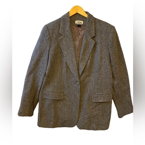 Vintage  90s Women’s Blazer / carrier Jacket Size 10, White Stage Brand 100 wool - Picture 1 of 11